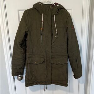 Green Ski Snowboarding Waterproof Jacket with Hood and Insulation